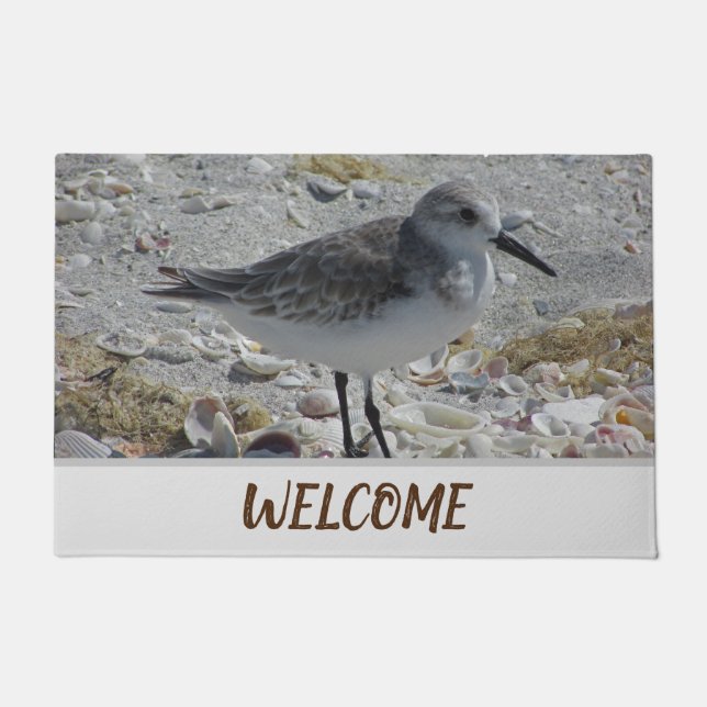 Welcome Beach House Coast Animal Photo Shore Bird Doormat (Front)