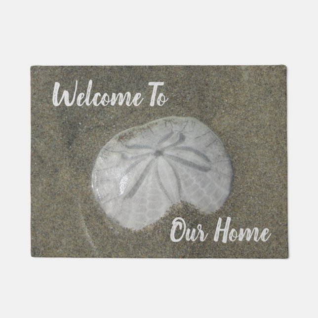 Welcome Beach House Rental Sand Dollar Photo Guest Doormat (Front)