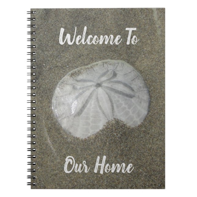 Welcome Beach House Rental Sand Dollar Photo Guest Notebook (Front)