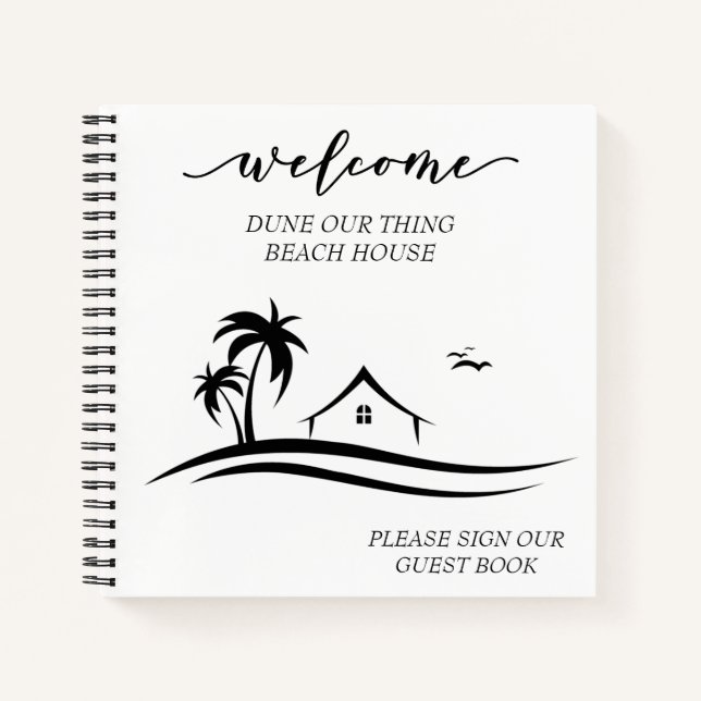 Welcome Beach House STR Rental Guest Book (Front)