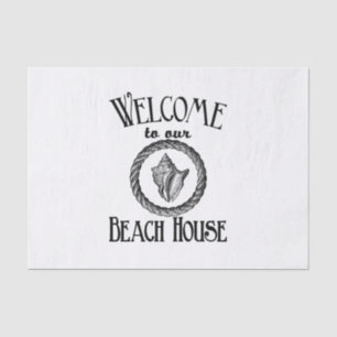 Welcome beach house vintage sea shell party tissue tissue paper