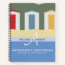 wELCOME BEACH HUT Guestbook Monogram Fun