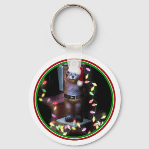 Welcome Bear with Christmas Lights Key Ring