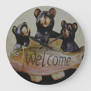 WELCOME BEARS LARGE CLOCK