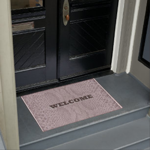 Welcome Beige Snakeskin  Doormat