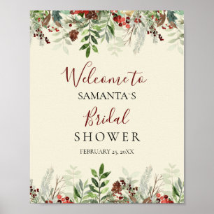 Welcome Berry Winter   Bridal Shower Sign
