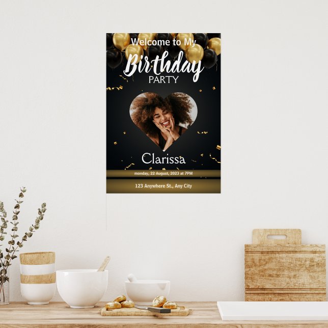 Welcome Birthday Invitation Editable Poster (Kitchen)