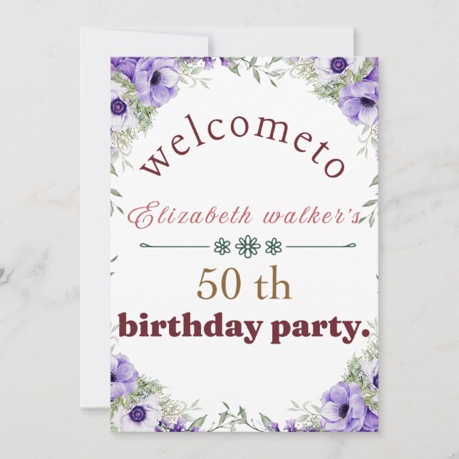 Welcome birthday party invitation (Front)