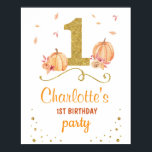 Welcome Birthday Party Poster Pumpkin 1st One<br><div class="desc">Welcome Birthday Party Poster Pumpkin 1st One. Matches our collection.</div>