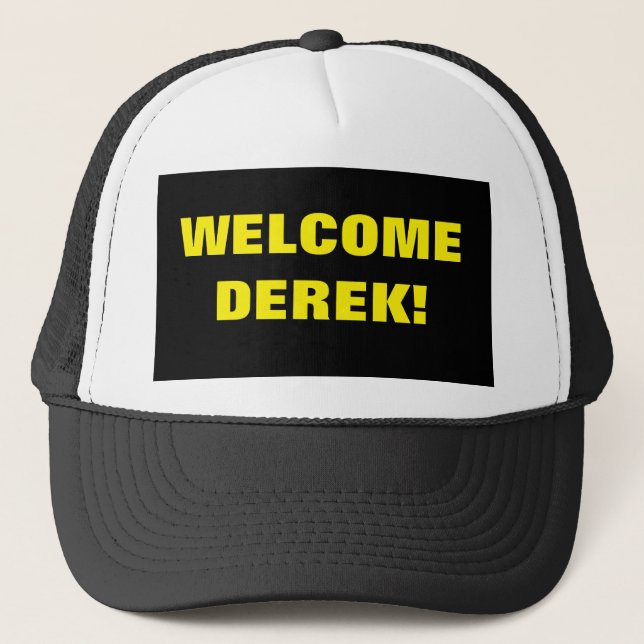 WELCOME BLACK AND WHITE HAT  (Front)