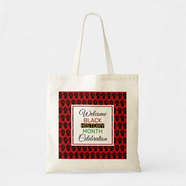 WELCOME Black History Month Celebration Favours Tote Bag (Front)