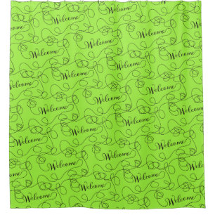 WELCOME black seamless pattern with LINES Shower Curtain
