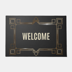 WELCOME BLACK STYLISH DOORMAT