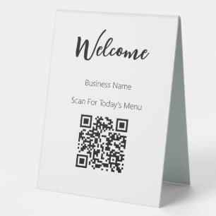 Welcome Black White Scan QR Code Business Template
