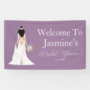 Welcome Boho Black Hair Bride  Banner