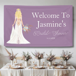 Welcome Boho Blonde Hair Bride Banner