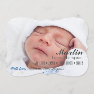 WELCOME BOY GIRL TWINS BIRTH ANNOUNCEMENT