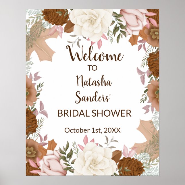 Welcome Bridal Shower Boho Autumn Poster (Front)