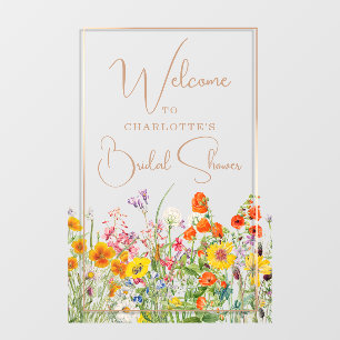 Welcome Bridal Shower Colourful Wildflower Country Window Cling
