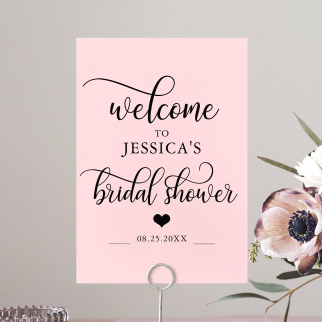 Welcome Bridal Shower Heart Pink WELCOME SIGN (Creator Uploaded)