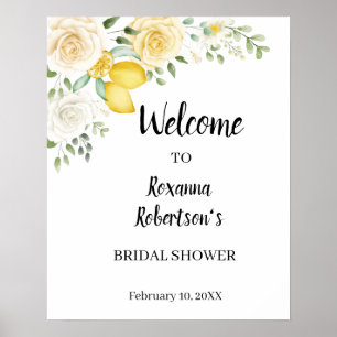 Welcome Bridal Shower Lemons & Roses Poster