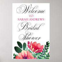 Welcome bridal shower sign personalised