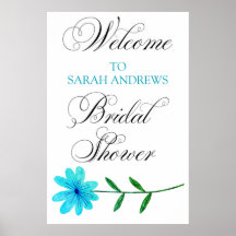 Welcome bridal shower sign personalised