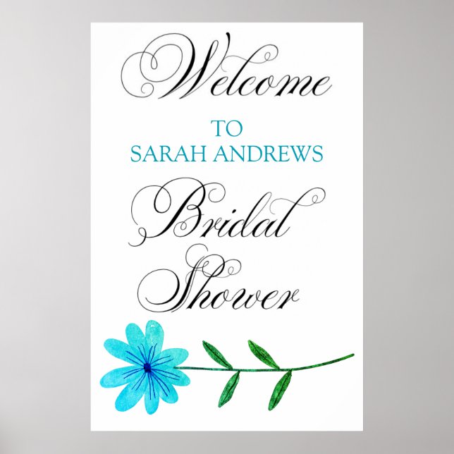 Welcome bridal shower sign personalised (Front)