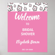 Welcome Bridal Shower Sign Pink Love