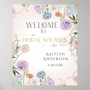 Welcome Bridal Shower Wildflower Watercolor Floral Poster