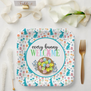 Welcome Bunnies Paper Plate