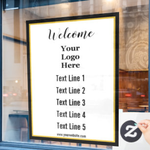 Welcome Business Text Website and Your Logo Here Window Cling