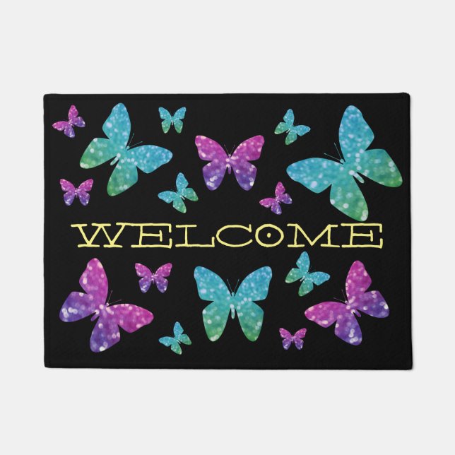 Welcome Butterflies Doormat (Front)