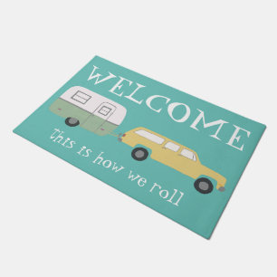 WELCOME Camper Trailer Vintage Motorhome Mint Doormat