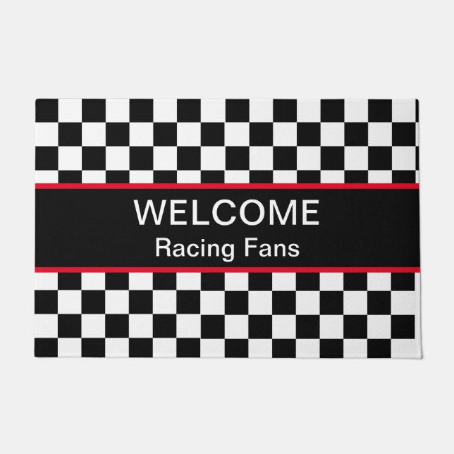 Welcome Car Racing Fans Doormat (Front)