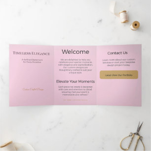 Welcome Card Trifold   Elegant Business Custom