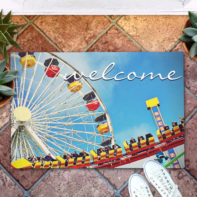 Welcome Carnival Ferris Wheel Roller Coaster Photo Doormat (Creator Uploaded)