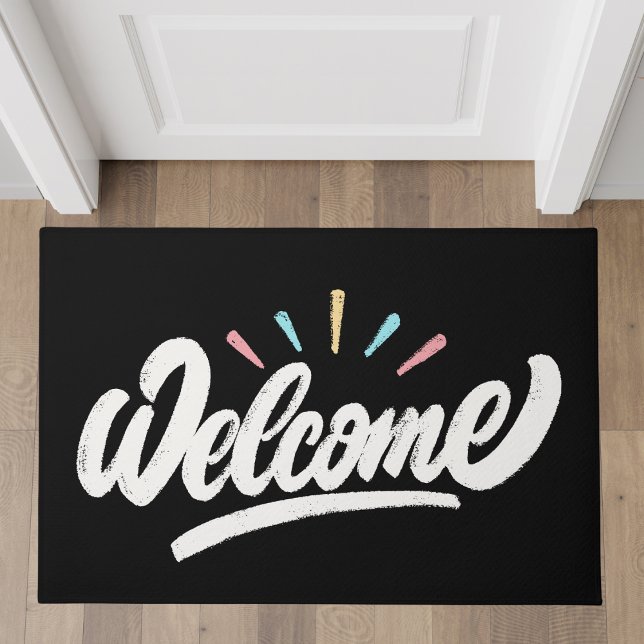 Welcome Chalkboard Handwritten Typography Doormat (Creator Uploaded)