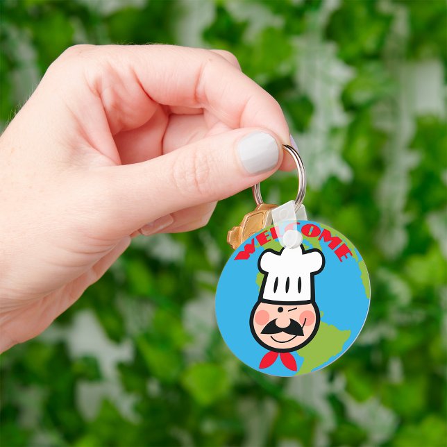 Welcome Chef Cute Cartoon Cook Key Ring (Creator Uploaded)