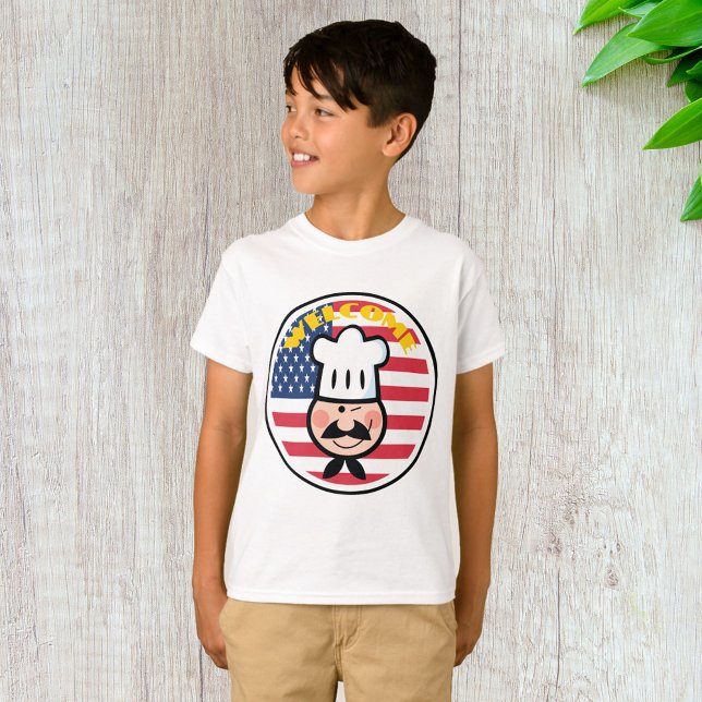 Welcome Chef With American Flag  T-Shirt (Creator Uploaded)