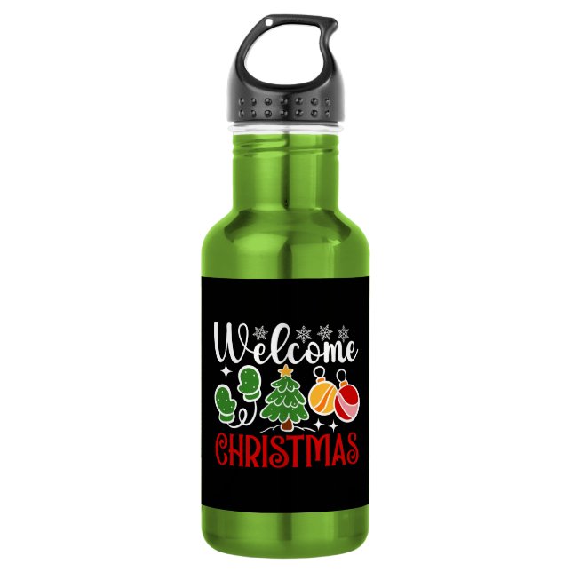 Welcome Christmas 532 Ml Water Bottle (Front)
