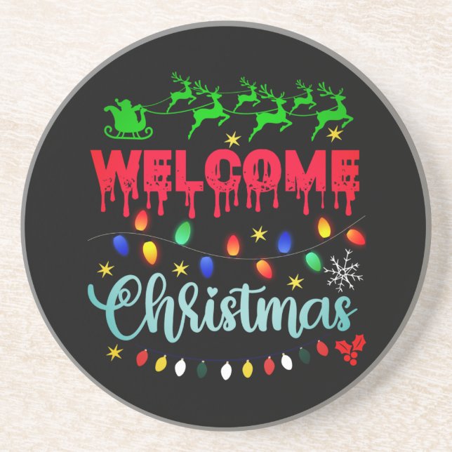 Welcome Christmas-81124 Coaster (Front)
