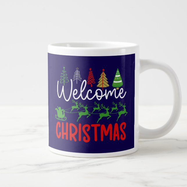 Welcome Christmas-84964 Large Coffee Mug (Right)
