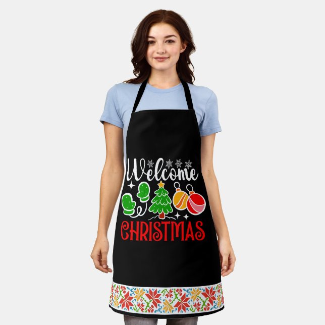 Welcome Christmas Apron (Worn)