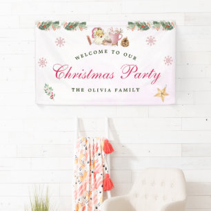 Welcome Christmas Holiday Banner Santa Cookies