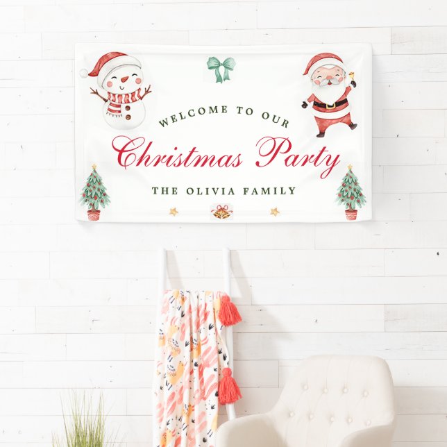  Welcome Christmas Holiday Banner Snowman (Insitu)