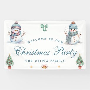  Welcome Christmas Holiday Banner Snowman