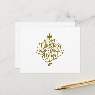 Welcome Christmas Into Your Heart Christmas Postcard