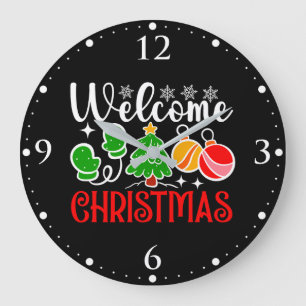 Welcome Christmas Large Clock