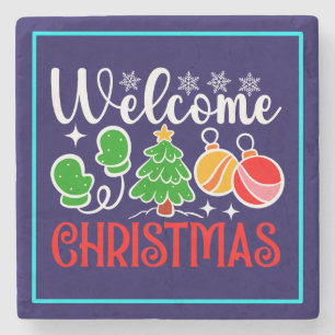 Welcome Christmas Stone Coaster